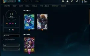Conta ouro 2 com 17 skins e 51 champs (2 ultimates)