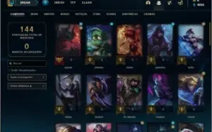 Conta ouro 2 com 17 skins e 51 champs (2 ultimates)