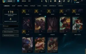 Esmeralda 1 com 70 Champs e 35 Skins + 5 Vitoriosas