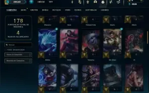 Esmeralda 1 com 70 Champs e 35 Skins + 5 Vitoriosas