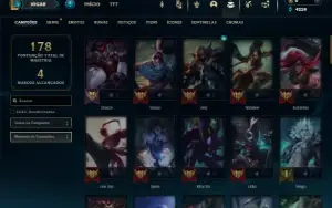 Esmeralda 1 com 70 Champs e 35 Skins + 5 Vitoriosas