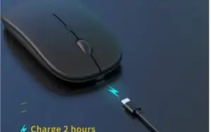 Mouse recarregável sem fio para computador portátil, mini mo