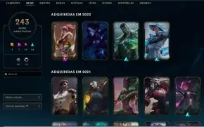 Conta de lol 243 skins