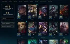 Conta de lol 243 skins