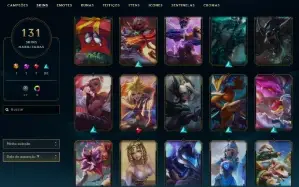 Unranked com 150 Champs e 131 Skins