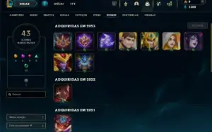 Esmeralda 3 com 40 Champs e 5 Skins +13 Fragmentos