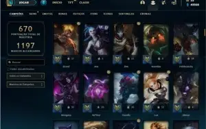 Conta prata 3 com TODOS os champs e 235 Skins + 7 Prestigios