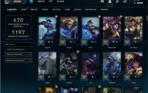 Conta prata 3 com TODOS os champs e 235 Skins + 7 Prestigios