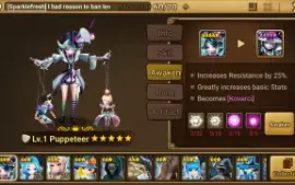 Reroll Summoners War lvl10 com Puppeteer - Kovarci