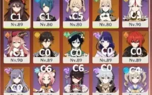Conta RA57 End Game 8+personagens 5* e 5 armas 5* - Genshin