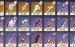 Conta RA57 End Game 8+personagens 5* e 5 armas 5* - Genshin