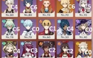 Conta RA57 End Game 8+personagens 5* e 5 armas 5* - Genshin