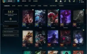 Conta platina 4 com 52 skins e 97 champs