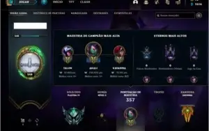 Conta platina 4 com 52 skins e 97 champs