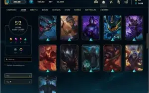 Conta platina 4 com 52 skins e 97 champs