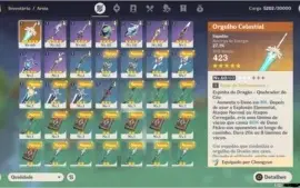 CONTA GENSHIN IMPACT TOP BR LVL 34 ESPADÃO 5 ESTRELAS