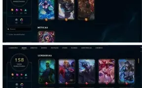 Conta League of Legends Platinium - 158 Skins + 2813RP