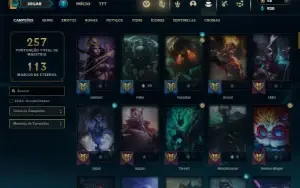 Unranked com 105 Champs e 73 Skins