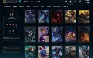 Conta platina 4 com 83 skins e 119 champs