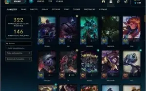Conta platina 4 com 83 skins e 119 champs