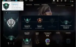 Conta platina 4 com 83 skins e 119 champs