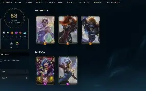 Conta LoL Full Acesso - 154 Champs e 88 Skins - Mono Morgana