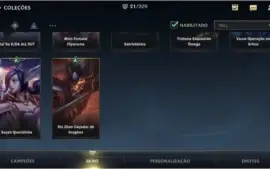 ESMERALDA IV + 21 SKINS + 46 CAMPEÕES + PASSE WILD COMPLETO