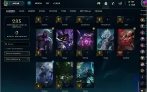 73 Campeões + 53 skins + 36 emotes