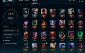 CONTA LEAGUE OF LEGENDS PLATINA 2/5 - 39 SKINS - 91 CAMPEÕES