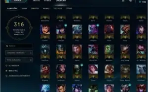 CONTA LEAGUE OF LEGENDS PLATINA 2/5 - 39 SKINS - 91 CAMPEÕES