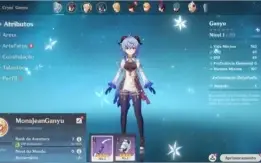 Conta Genshin Impact AR 7 com Ganyu + Mona + Jean