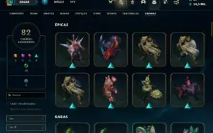 Conta Unranked com TODOS os champs e 938 Skin + 22 Prestigio