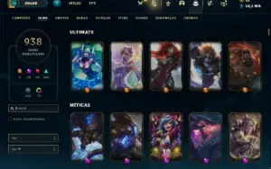 Conta Unranked com TODOS os champs e 938 Skin + 22 Prestigio