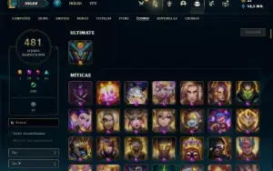 Conta Unranked com TODOS os champs e 938 Skin + 22 Prestigio