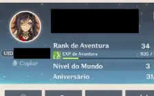 [AR34] Conta Genshin Dehya+Assinatura,Diluc e Garantido!