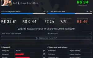 Conta steam com GTA V (GTA RP e Online) e outros jogos