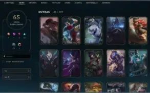 Conta Top 125 Campeões 65 Skins