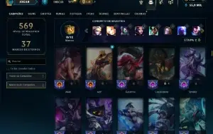 Ouro 2 com TODOS os champs e 151 Skins ( MID / ADC )