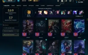 Ouro 2 com TODOS os champs e 151 Skins ( MID / ADC )