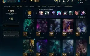 Unranked com 50 Champs e 27 Skins