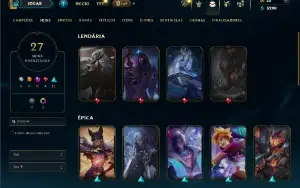 Unranked com 50 Champs e 27 Skins