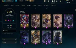 Unranked com TODOS os champs e 290 Skins + 5 Prestigios