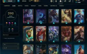 Unranked com TODOS os champs e 290 Skins + 5 Prestigios