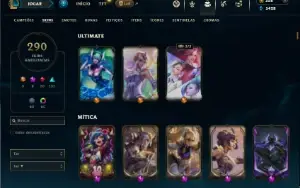 Unranked com TODOS os champs e 290 Skins + 5 Prestigios