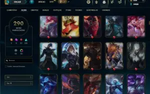 Unranked com TODOS os champs e 290 Skins + 5 Prestigios