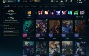 Unranked com TODOS os champs e 290 Skins + 5 Prestigios