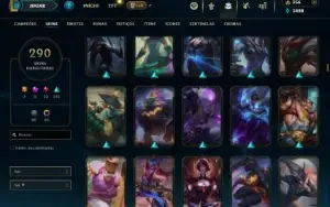 Unranked com TODOS os champs e 290 Skins + 5 Prestigios
