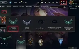 Conta League of Legends Platina 1