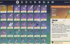 Conta Genshin AR 36 Xiao + Jade Spear / Keqing + Jade Cutter