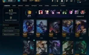 Platina 3 com 40 Champs e 4 Skins + 14 Fragmentos